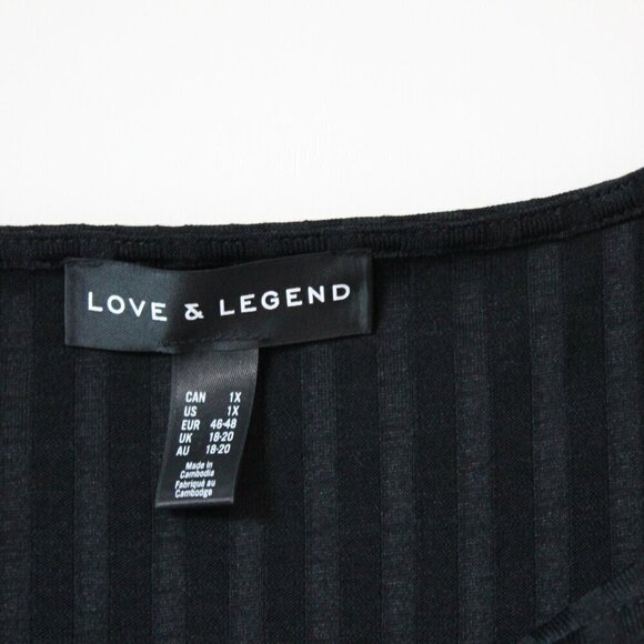 Addition Elle 1X Love & Legend Black Ribbed Tank Top - Picture 2 of 4